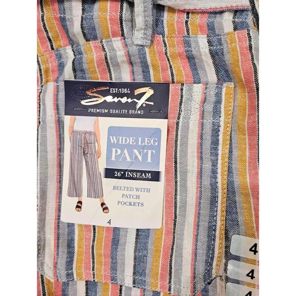 Seven 7 Wide Leg Pant with Tie Belt and Pockets Size 4 - Picture 2 of 7